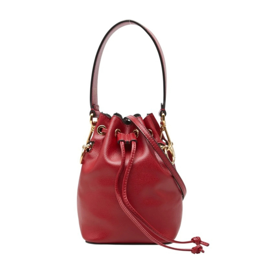 Fendi Mon Trésor Mini Handbag Shoulder Bag 2WAY 8BS010 Red Leather Women's FENDI